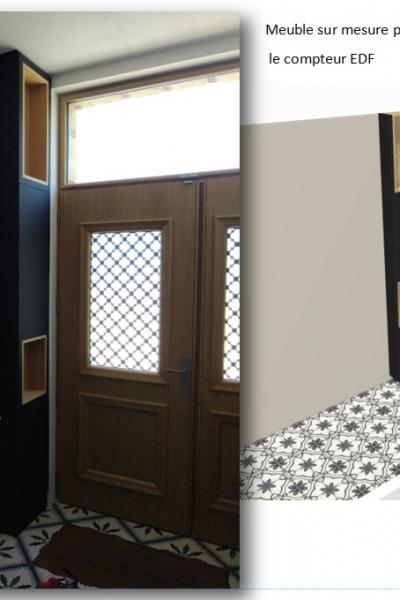 Meuble Sur Mesure Noir Et Bois